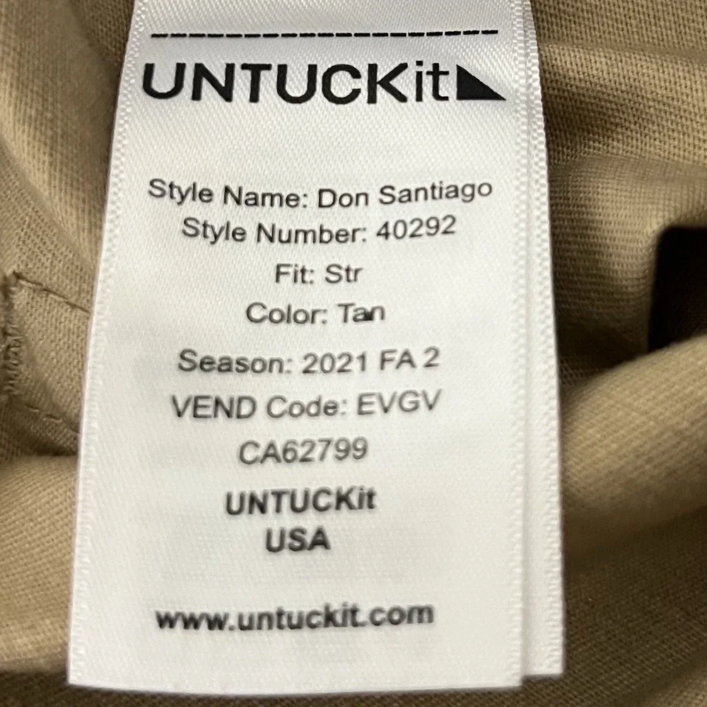 Untuckit 5 Pocket Chino Pants Men 32x30 Tan Don Santiago Tech Straight Fit Chino